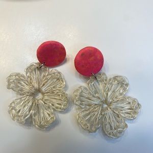 Handmade crochet flower earrings